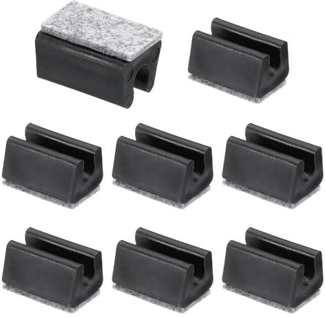 PATIKIL 8mm Copertura Piedini Sedia Rettangolare Cuscinetto Feltro 8pz Nero | Scorrono senza Graffi, Piedini Mobili Protezioni Legno Duro Cappucci Tubi, per Pavimenti Legno Ufficio