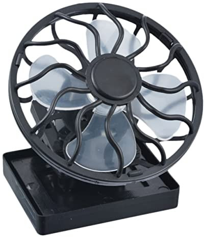 GAROZATION 1pc Solar-powered Energy-saving Fan Desk Cooler for Home Office Dormitory Black Easy Installation Costs for Sustainable Living