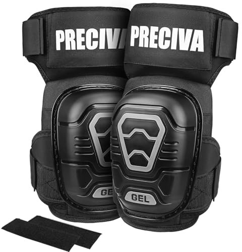 Preciva Knieschoner Arbeiten, Knieschoner Professioneller Geeignet für Knieschutz für Arbeit, Handwerk, Bodenbelag Knieschoner Garten mit stabilen Anti-Rutsch-Riemen