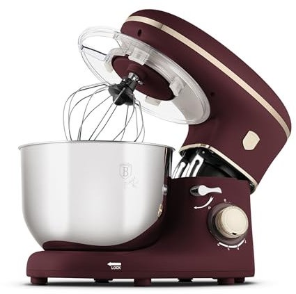 Berlinger Haus Leonardo Collection Küchenmaschine mit 6 Liter Edelstahlschüssel 1300 W und 6 Geschwindigkeitsstufen mit Pulsfunktion