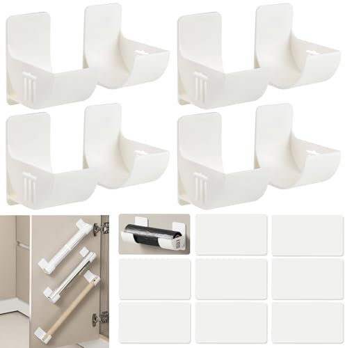 4 Paires Support Sac Poubelle, Distributeur Sac Poubelle Autocollant, Blanc Distributeur De Sacs Poubelle, Film Alimentaire Support Rangement Porte pour Feuille D'étain, Papier Ciré, Sac Poubelle