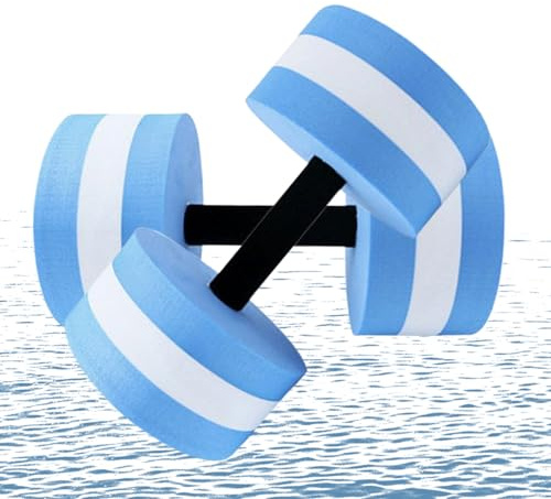 Tuxxjzm Manubri acquatici, pesi da piscina, 2 attrezzature per esercizi acquatici, accessori per nuoto, set per allenamento a casa, palestra all'aperto