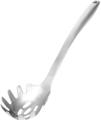 HOLIDYOYO Cuchara Para Pasta De Acero Inoxidable Cuchara De Espaguetis De Dientes Utensilio De Cocina Para Colar y Servir Pasta Para Cocinas y Comidas Familiares