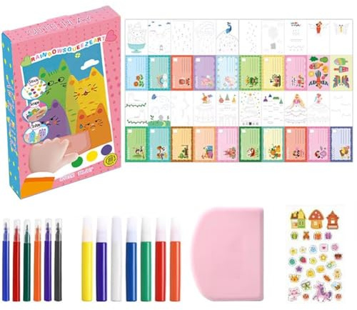 Hrippy Zeichenpapiere, Rakel, Kunst-malset Für Kinder, Tiermuster, Malerei, Künstlerbedarf, Farbe, Kratzmalerei, Lehrmittel