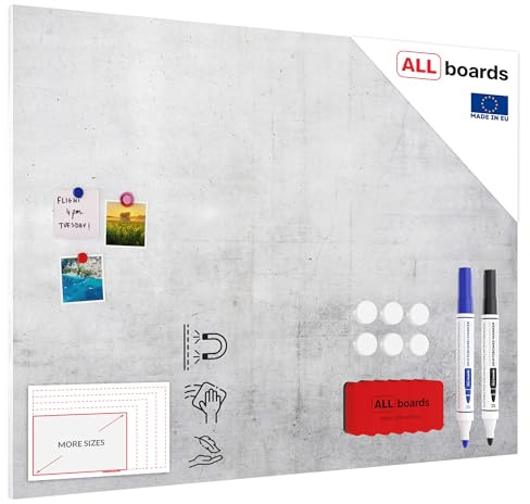 ALLboards MetalBoard ZEMENT 120x90cm + Zubehör-Set