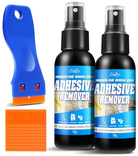 Adhesive Remover - 100g*2 Surface Safe Rapid Glue Remover with Scraper, Sticker Remover for Cars, Windows, Walls, Efficiently Remove Sticky Residues, Labels, Tape, Gum, Bandages, Adhesives, Wax