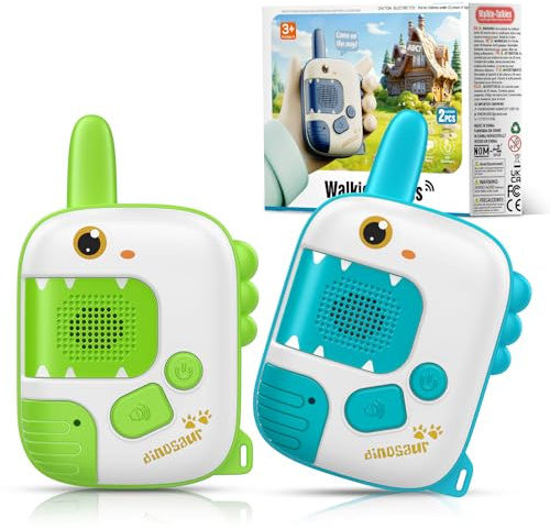 Dinosauro Walkie Talkie per Bambini, Giochi Bambini 3 4 5 6 7 8 Anni Walkie Talkies Esterno Giocattoli Dinosauro Regalo Bambino 3-8 Anni Giochi Bambino 3-8 Anni Regalo Compleanno Bambini Giocattoli