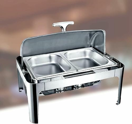 GUHPZA 9L Chafing Dish Buffet, Edelstahl-Plattformwärmer Mit Chafing Dish ~/,Alcohol-GN1/3