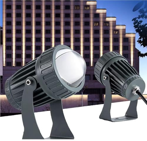 Faretto A Fascio Stretto Da 10W - Faretto LED Rotante, Proiettori A LED A Lungo Raggio, Lampade Con Angolazione Regolabile, Luci Da Giardino Impermeabili IP65 Illuminazione Di Pareti Esterne(White,10W