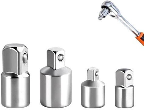 4pcs Ratchet Adapter Set, Socket Adapter Set, Impact Driver Ratchet Converter, 1/2 to 3/8, 3/8 to 1/2, 1/4 to 38, 3 8 to 1/4, Self-Locking Ball Design for Drill Cordless Screwdriver Tools
