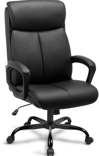 BASETBL Executive Ergonomic Office Chair, Computer Desk Chair, Black | Business Choice, PU Leather, Multi-Zone Support, 150kg, 90°-110° Tilt, TÜV & EN1335, Silent PU Casters, Home Office