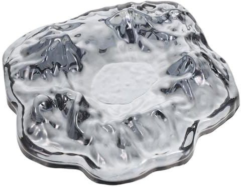 Ciieeo Cenicero de Cristal para Cigarros con Diseño Glaciar Resistente al Viento Compacto y Portátil para Decoración de Hogar Oficina y Uso Exteriores