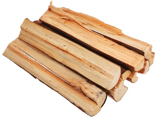 VANZACK Leña Decorativa para Chimenea 10 Piezas Troncos Partidos Madera Auténtica Efecto Natural para Hogar Interiores y Exteriores Decoración Hoguera