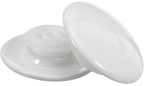 DIYEAH 2Pcs Bathroom Sink Drain Stoppers with White Ceramic Covers and Sealing Rings, Tap Hole Basin Plugs for Kitchen and Washbasin Drain Replacement, Bathroom Water Stopper Accessories
