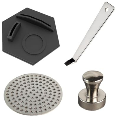 MoSundi Schermo per disco espresso per cestello portafiltro, strumento filtro caffè in acciaio inox con kit magnetico, compatibile con 51 mm, 53 mm, 58 mm, 6,5 x 7,5 cm, 58 mm