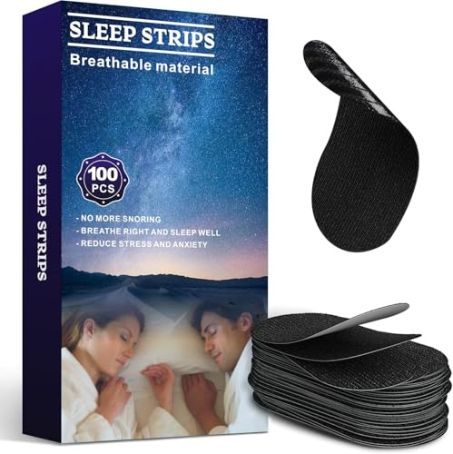 Mundpflaster Schlafen (100 Stück), Anti-Schnarch-Streifen Gegen Schnarchen, Atemhilfe für Besseren Schlaf in Der Nacht, Bequemes und Hypoallergenes Mundklebeband