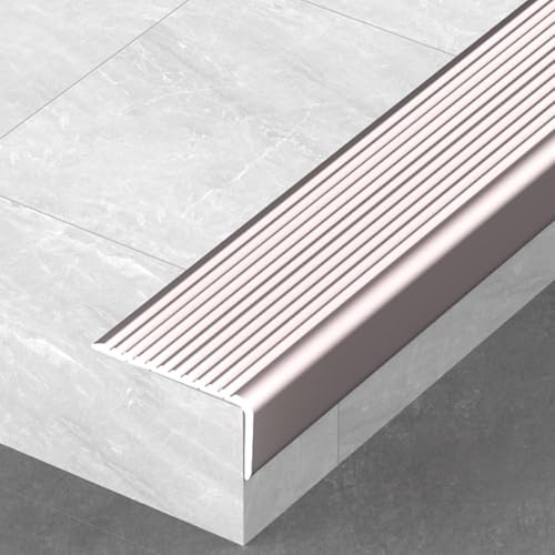 Generisk trappstegsprofil aluminiumhörn, L-formad halkfri trappkantprofil kantremsor, inre trappa halkfria remsor silver | 3 x 2 cm