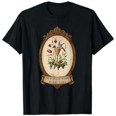 Calice eucharistique avec Colombe Sainte Communion Art Antique T-Shirt
