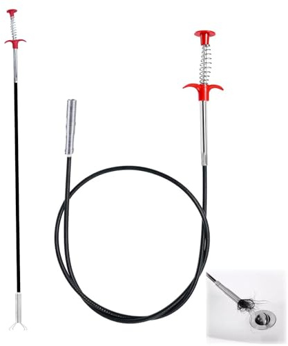 2 Pièces Furets Téléscopiques Flexibles 200 CM/90 CM, Pince à Griffes Flexible, Outils de Nettoyage de Canalisations, Déboucheur Canalisation, Nettoyeur Drain Écologique et Durable