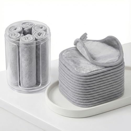 Katyjun Abschminktücher Waschbar 20 Stück für Sanfte Reinigung und Make up Entfernung Wiederverwendbare Mikrofaser Tücher Weich und Saugstark Ideal für Reise und Gesichtspflege