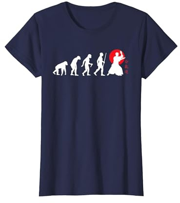The Aikido Evolution - Aikido Artes Marciales japonesas Camiseta, Mujer, Azul Marino, XXL