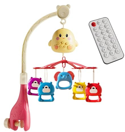 Cuna Móvil con Música - Móvil para Habitación Infantil Mando a Distancia Portátil Juguete Giratorio Chupete Melodías Cunas con Sonidos Calmantes Control Remoto | Para Cama Infantil