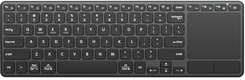 Bnnwa Clavier sans Fil Rechargeable avec Pavé Tactile, AZERTY FR Layout | Clavier TV Multi-Appareils Bluetooth et 2.4 GHz Double Mode Pour Smart TV, PC, Ordinateur Portable et Tablette