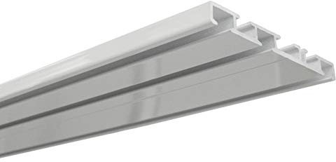 Gardinia Riel de Cortina de Aluminio, 3 vías, Color Blanco, 150 cm