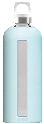 Sigg Star Trinkflasche (0.5 L / 0.85 L), schadstofffreie und auslaufsichere Trinkflasche, hitzebeständige Trinkflasche aus Glas mit Silikonhülle