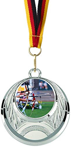 Verlag Reiner Kullack 10er-Set Medaillen »Bogenschießen«, mit 25 mm Sportfoto-Emblem (Folie, bunt)