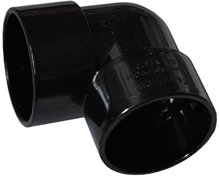 Solvent Black 50mm (56mm) Waste Pipe 90 Degree Knuckle Bend - Black
