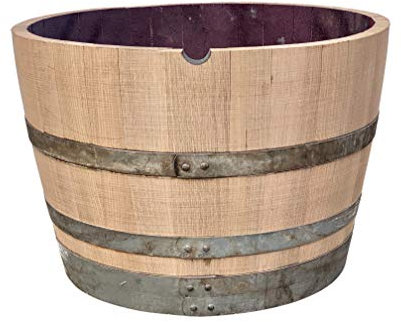 Tropictrees Weinfass halbiert aus Eichen-Holz geschliffen