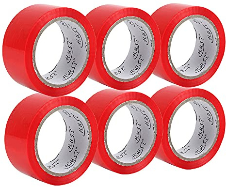 HUSL Cinta Adhesiva Color, Precinto Colores, 80m Colores Conjunto de Cintas para Artes, Manualidades, Pintura, Modelado, Recambio, Etiquetado o Codificación, Cinta de Conducto de colores (Rojo)