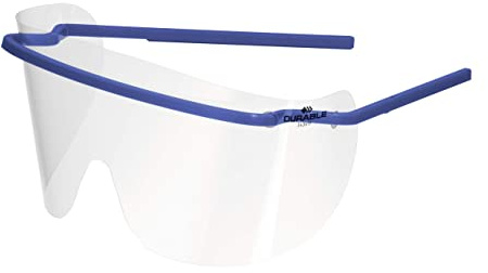 Durable Augenschutzvisier, aus glasklarer Folie, Made in DE, 25 Stück, dunkelblau, 343507