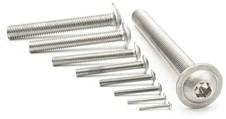 Linsenkopfschrauben mit Flansch M5 x 40/50 Stück ISO 7380-2 Innensechskant ISK Edelstahl A2 V2A