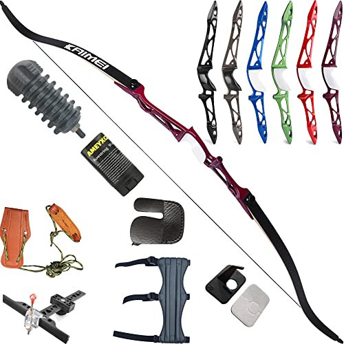wolfman Bogenschießen Recurvebogen Set Erwachsene 66/68/70 Zoll 12-40 lbs Recurv Bogen Set Praxis Bogen Wettbewerb Bogen Jagd Bogen für Bogenschießen Club Schießwettbewerb RH(Rose, 68/22Lbs)