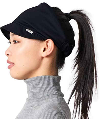 CHARM Bandana Damen Visor Kopftuch - Herren Cap Sommer Kopfbedeckung Stirnband Mit Sonnenschutz Mit Schirm Sonnen-Hut Schwarz