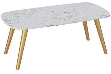 Nachttische Künstlicher Marmor-Couchtisch, großflächiger Metall-Beistelltisch für Coffee Shop Western Restaurant Apartment Center Couchtisch Korbtisch (Farbe: Weiß, Größe: 50 * 40 * 30
