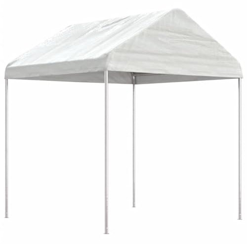 LAPOOH Pavillon mit Dach Weiß 2,28x2,23x2,69 m Polyethylen, Gartenpavillon, Faltpavillon, Pergola, Partyzelt, Standmarkise, Sonnenzelt, Garten Pavillion, Grillpavillon362635