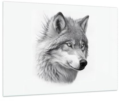 Bilder auf Glas 100x70cm Glasbild Wolf Tier Skandinavisch Groß Wanddeko Bild im Glas Schlafzimmer Küche Deko Wandbilder Dekoration Wohnzimmer Modern Wall Decor Wand Kunstdruck Art GAA100x70-5661