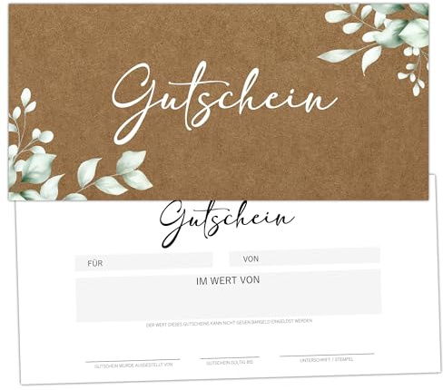 Eummel 40 Zauberhafte Blanko Gutscheine zum selber Ausfüllen | Premium Druck | Ideal für Nagelstudio Friseur Kosmetik Massage Wellness... | Gutscheinkarten Geschenkgutscheine
