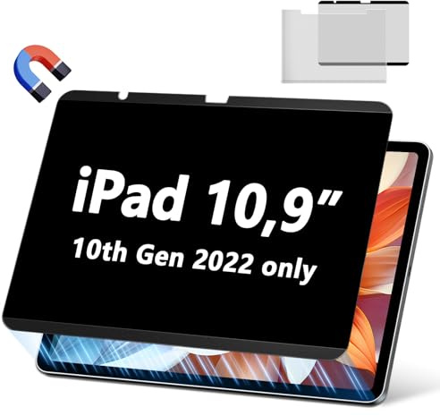 PYS Magnetische Blickschutzfolie für iPad 10. Generation 2022 10,9 Zoll | Abnehmbare Sichtschutzfolie Anti Glare Blaulicht Schutzfolie