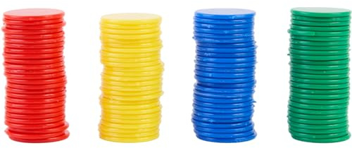 Dohe Educa - färgglada barnplattor för lek och lärande matematik (104 st.) - 4 färger - diameter: ø25 mm - skol- och utbildningsmaterial