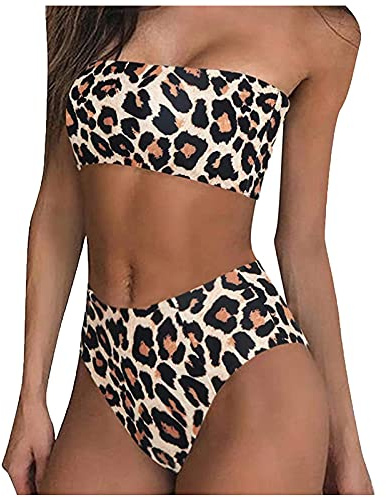 Bikini Damen, Bikinioberteile Für Damen Damen Bikini Damen Bademode Sexy Bandeau Bikini High Waist Bauchweg Triangel Bikini Summer Sport Bikini Set Neon Bikini Bikini Hoch Geschnitten(A05,M)