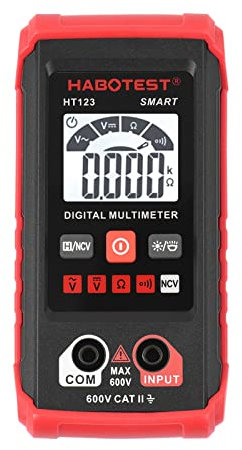 Multimètre HUIOP Multimètre numérique HT123 multimètre à portée automatique 2 000 points True RMS mesurant la résistance de tension AC/DC Test NCV avec rétroéclairage LCD et maintien des données de la