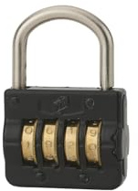 FTH - Cadenas FTH M54 à combinaison, 4 chiffres, combinaisons modifiables, 10 000 combinaisons possibles, base de 43mm, noir RAL 9005