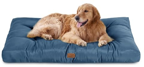 BEDSURE waschbares Hundebett Oxford für Große Hunde, 111x89cm Navyblau | Pflegeleicht Bequeme Haustiermatte, Flaches Hundekissen Matte, Ohne Reißverschluss, Für Große Haustiere