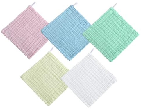 ANDRESLAD 5 Pezzi Asciugamano Per Bambini Salvietta In Cotone Per Bambino Panno Per Il Viso Assorbente In Cotone Panno Per Il Viso Per Bambino Panno Per Il Viso In Cotone Per Bambino