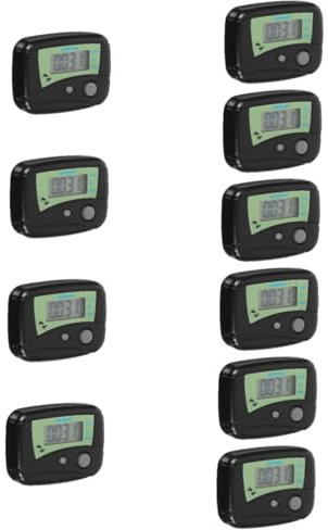 WESIEVYA 10 Pièces Compteur De Distance à Pied Compteur De Pas Numérique Clip Podomètre sur EUR De Pas Podomètre Traqueur De Distance à Pied Numérique Black