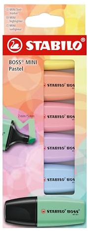 STABILO - Textmarker - BOSS MINI Pastel - 6er Pack - 6 Farben